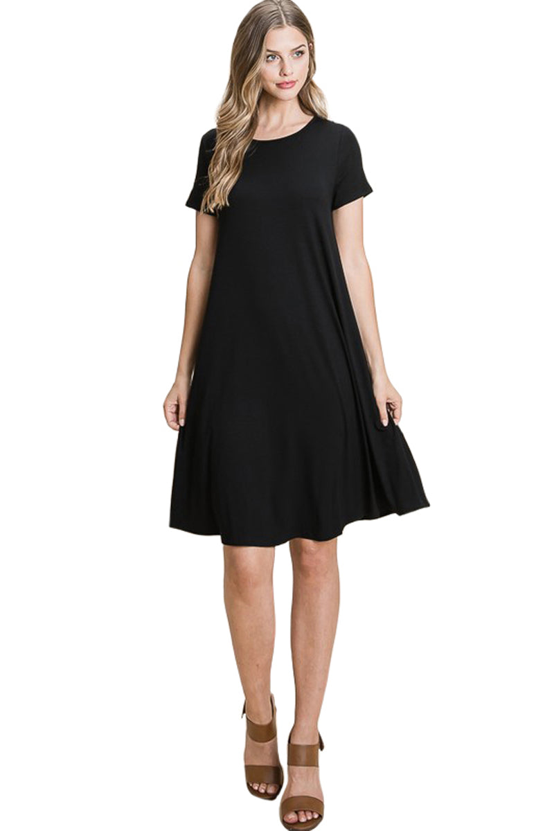 Solid Knee Length Dress