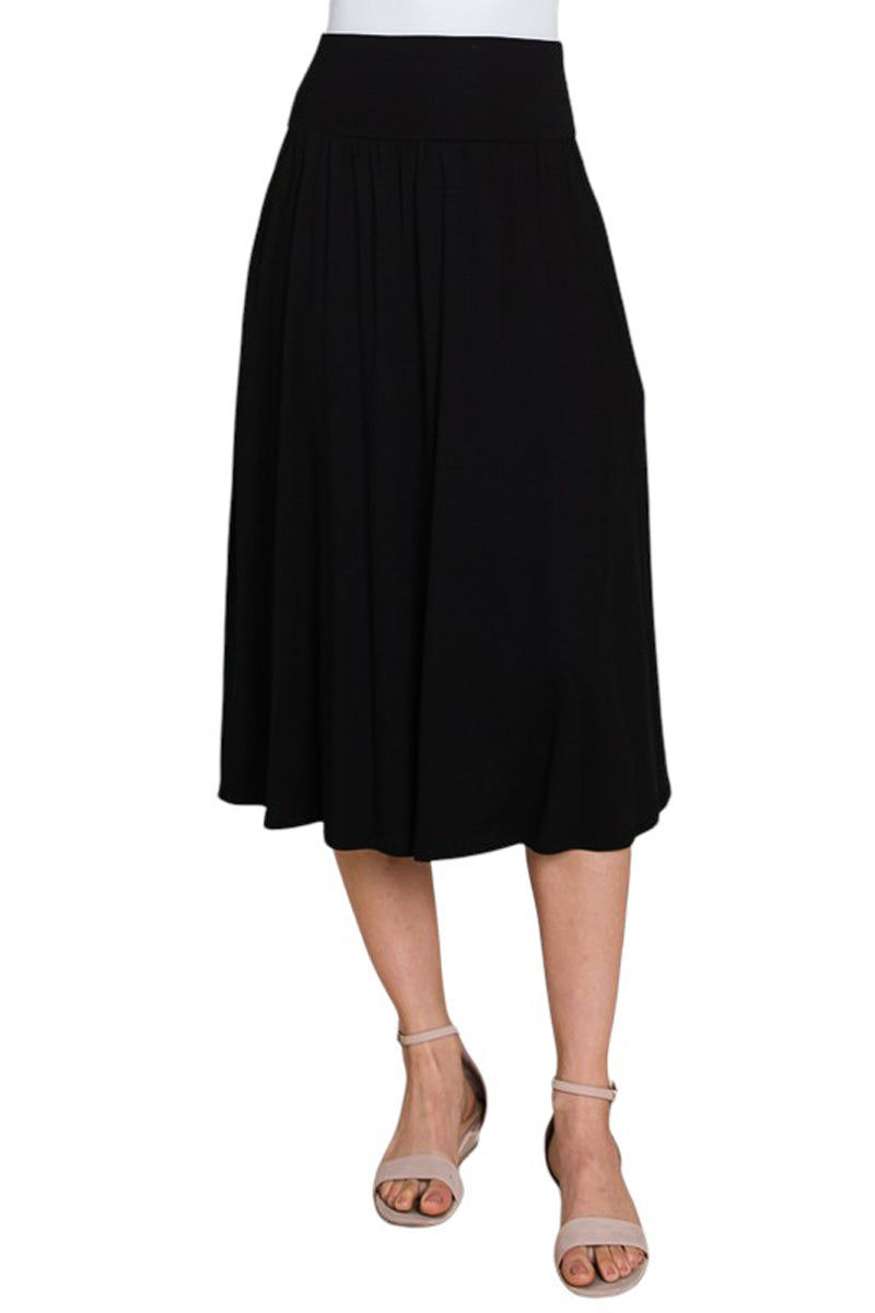 Midi Length Skirt with Pockets