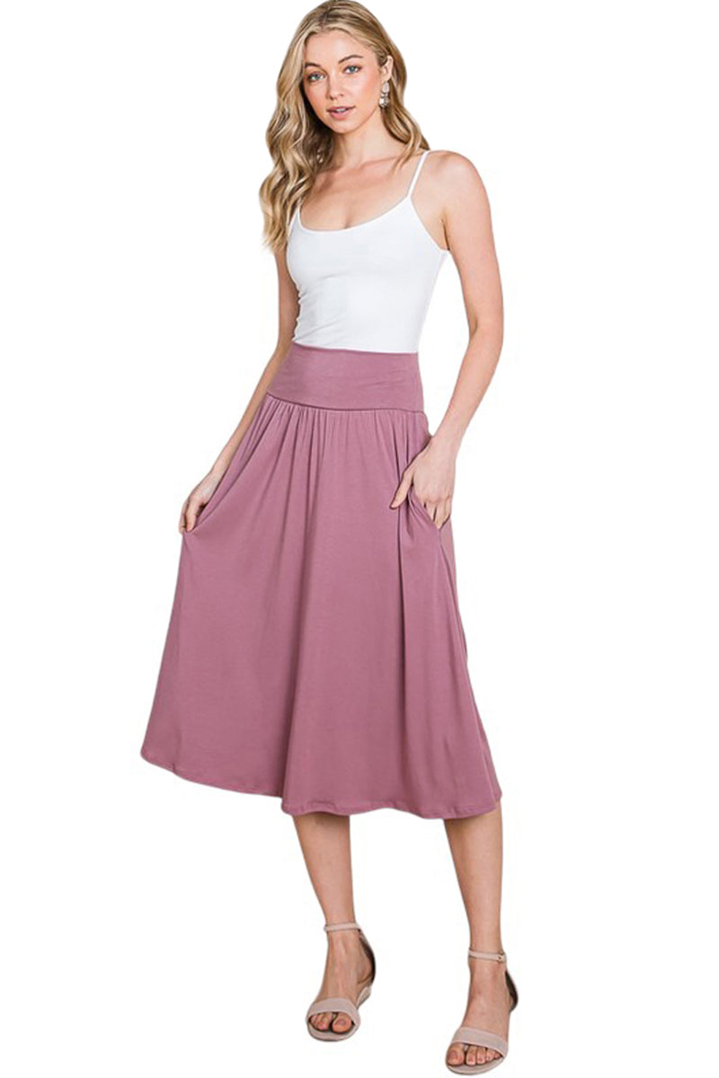 Midi Length Skirt with Pockets