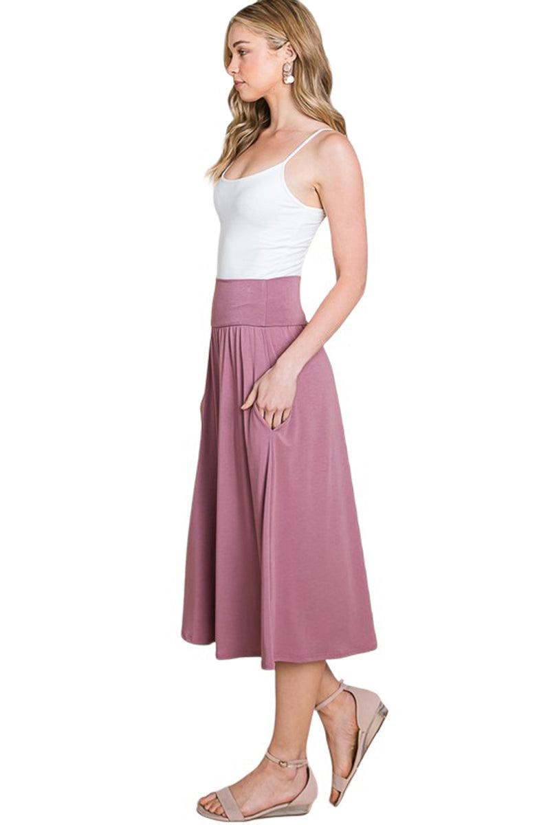 Midi Length Skirt with Pockets