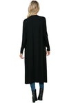 Long Sleeve Solid Maxi Cardigan