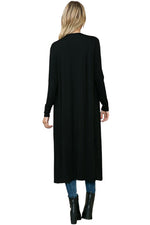 Long Sleeve Solid Maxi Cardigan