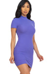 Mock Neck Short Sleeve Bodycon Dress