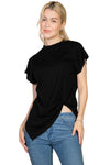 Batwing Sleeve Twist-Front Knot Top