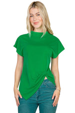 Batwing Sleeve Twist-Front Knot Top