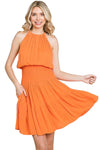 Halter Neck Tiered Mini Dress