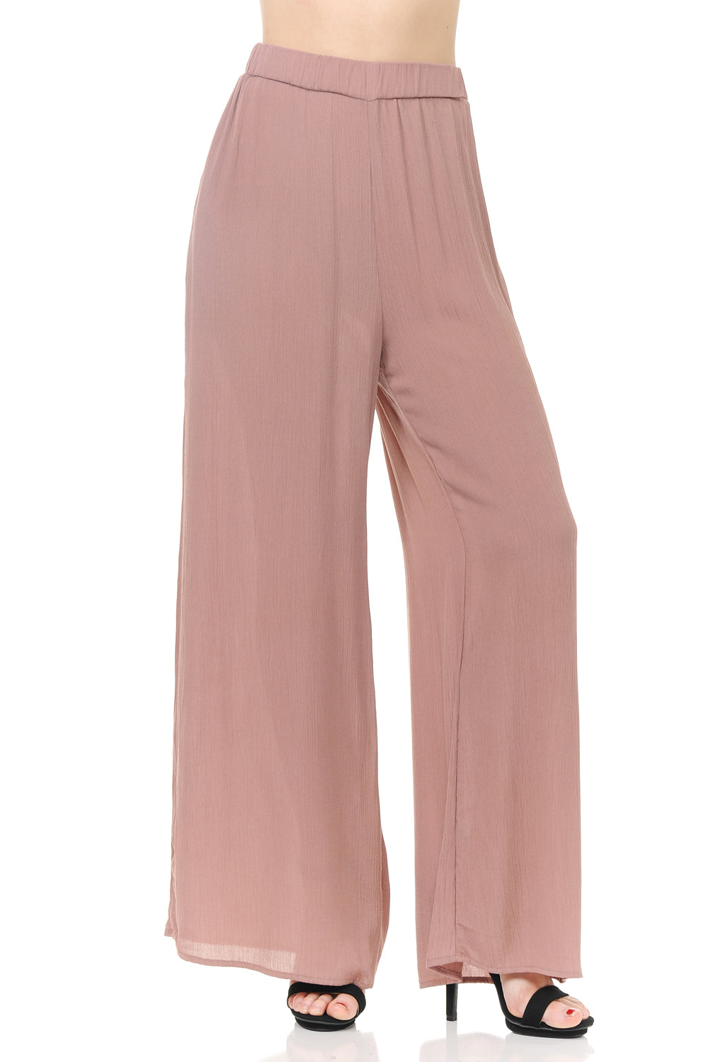 High Waisted Wide Legged Premium Cotton Gauze Palazzo Pants