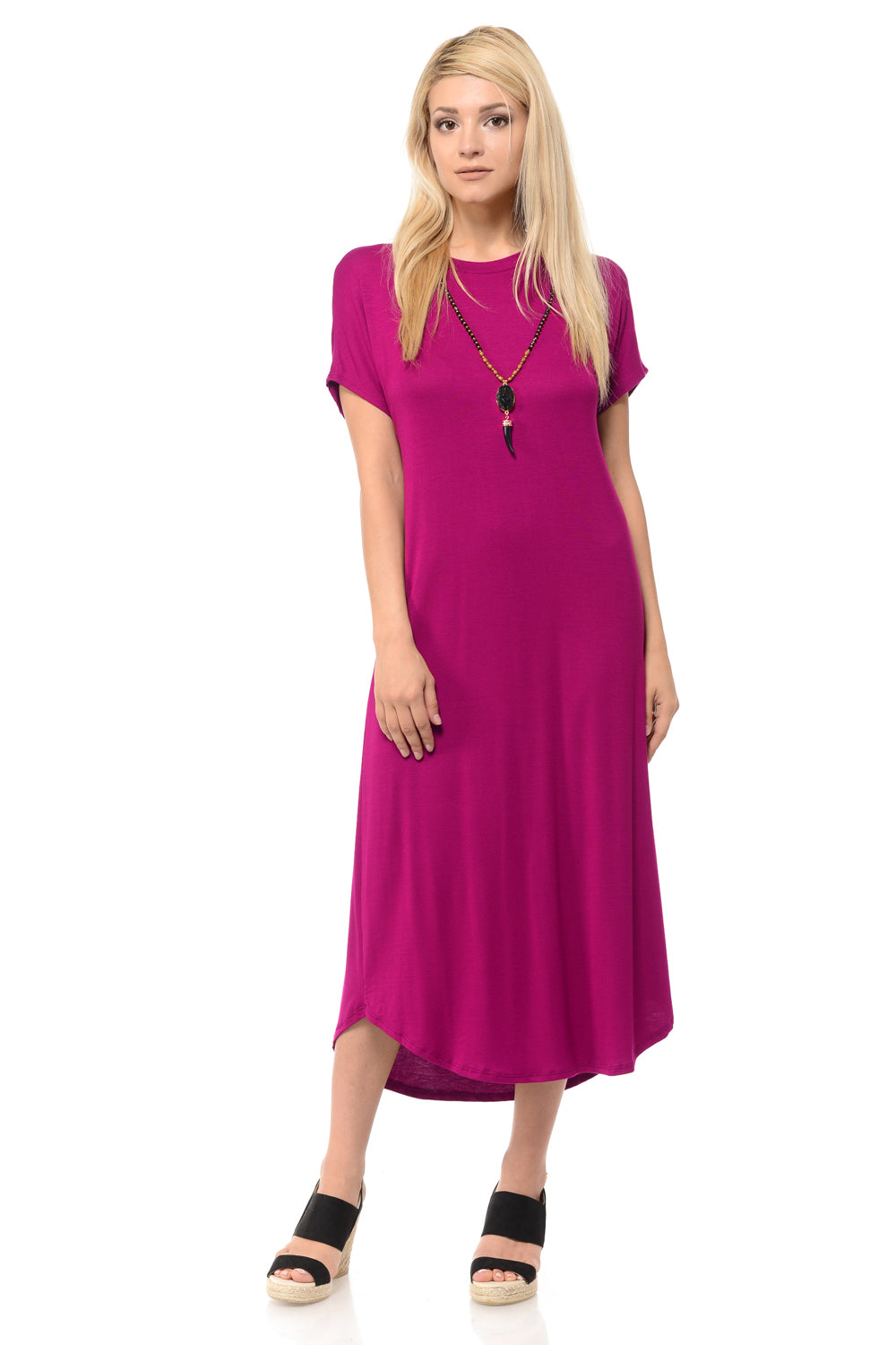 Short Sleeve Midi Dress