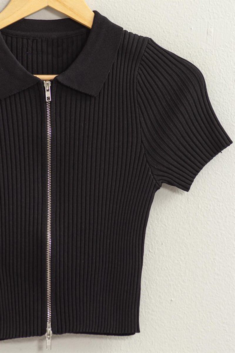 Two Way Zipper Crop Top – The Apparel Bar