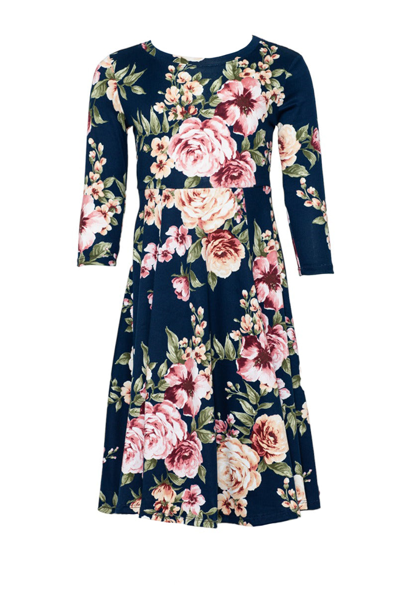 Princess Seam A-Line Dress Floral