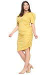 Collared Dress with Pleated Sleeve Plus Size