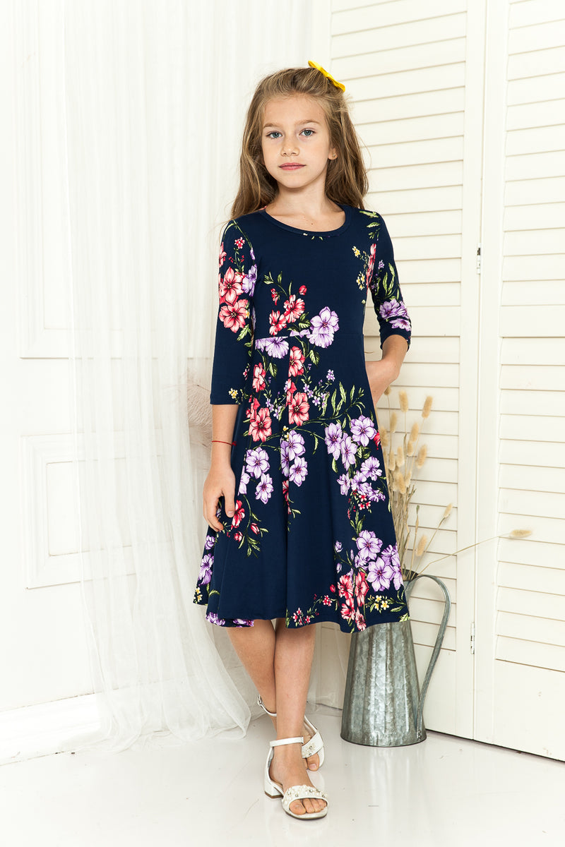 Princess Seam A-Line Dress Floral