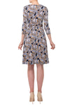 Three-Quarter Sleeve Wrap Dress with Tie