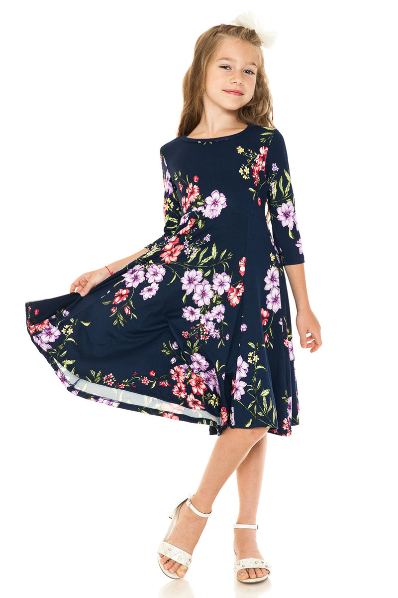Princess Seam A-Line Dress Floral