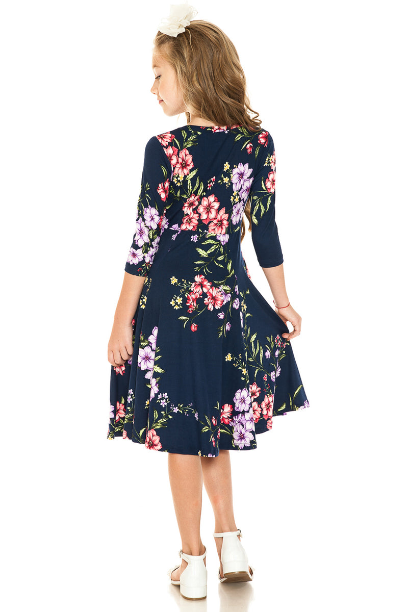 Princess Seam A-Line Dress Floral