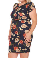 Solid Sheath Dress with Belt Plus Size