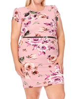 Solid Sheath Dress with Belt Plus Size