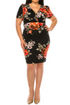 Solid Sheath Wrap Dress Plus Size