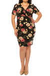 Solid Sheath Wrap Dress Plus Size