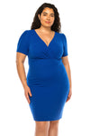 Solid Sheath Wrap Dress Plus Size