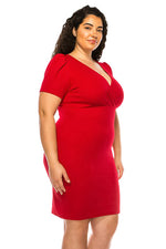 Solid Sheath Wrap Dress Plus Size