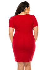 Solid Sheath Wrap Dress Plus Size