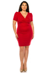 Solid Sheath Wrap Dress Plus Size