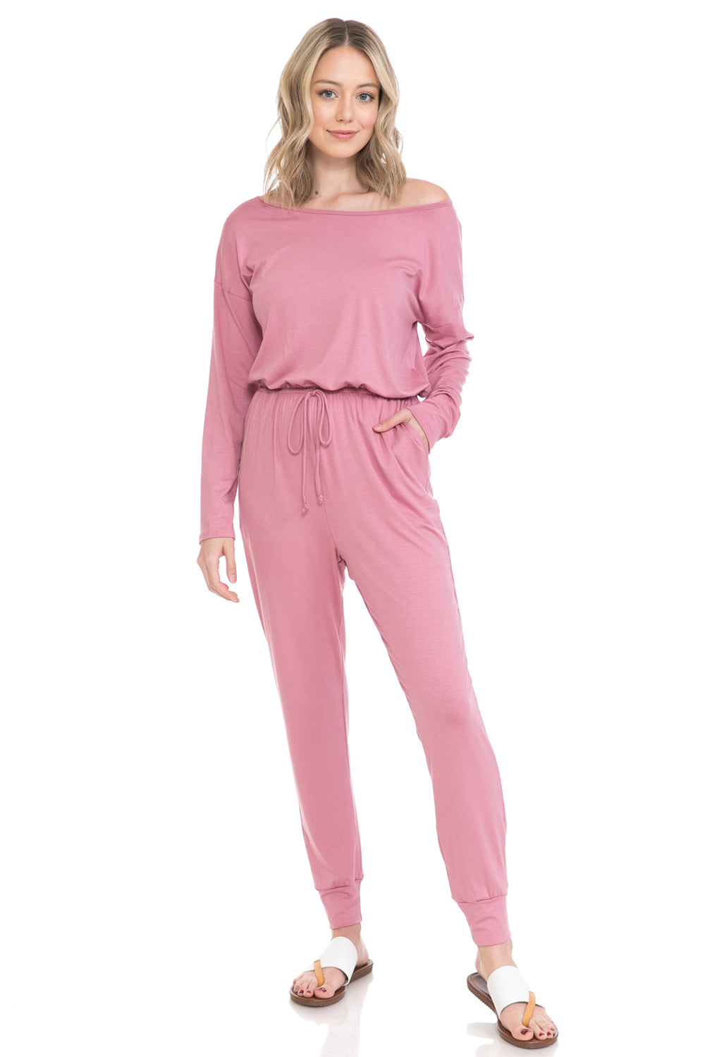 Solid Jersey Jumpsuit with Pockets