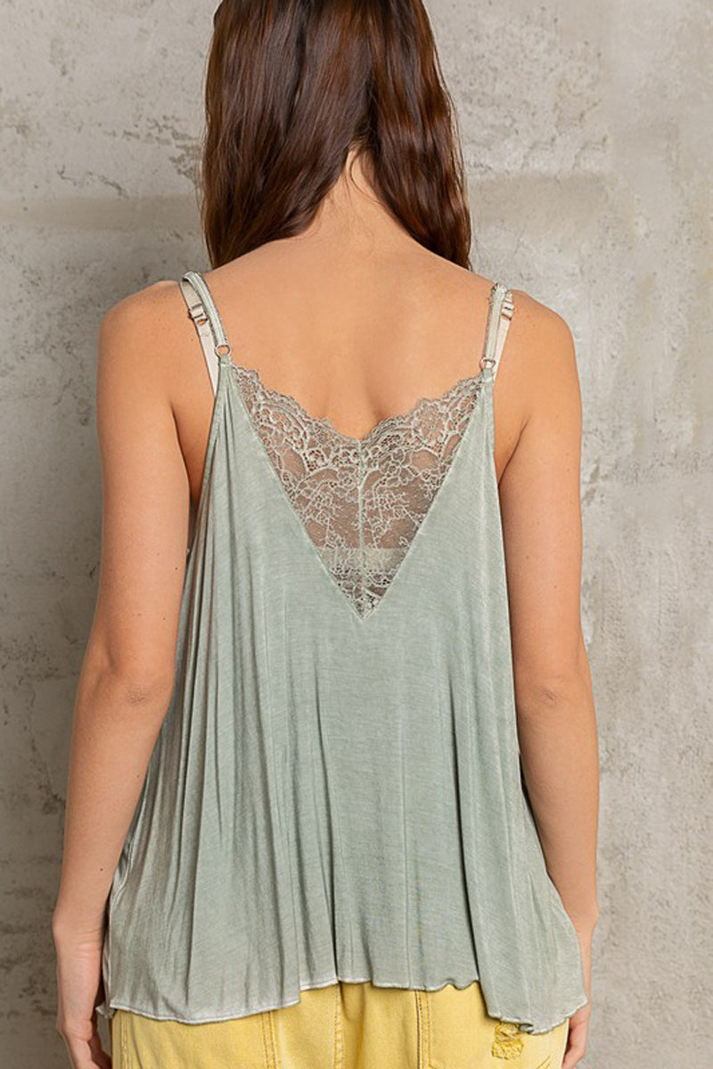 A-Line Lace Detail Camisole Tank Top