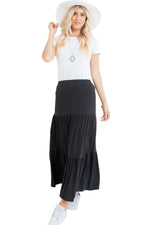 Solid Tiered Maxi Skirt Plus Size