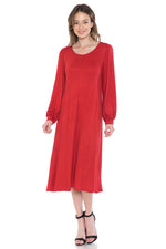 Bishop Sleeve Midi Dress