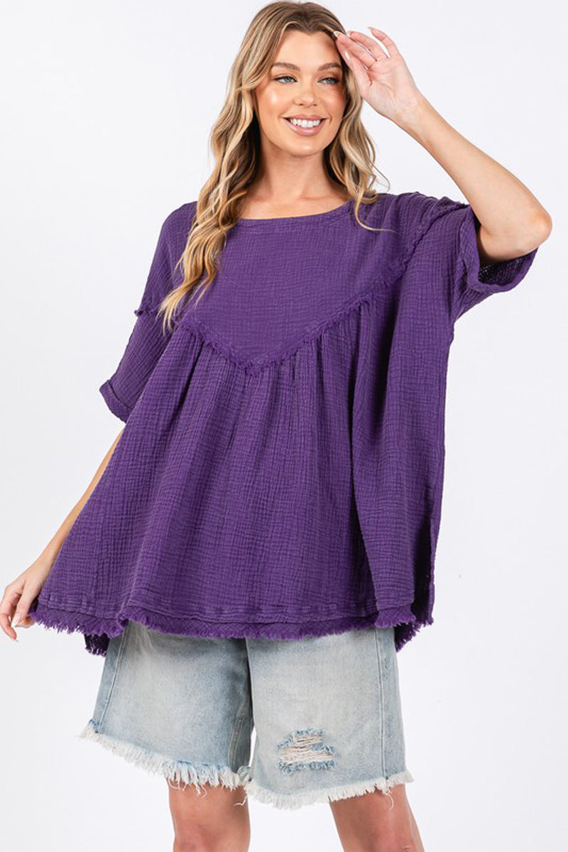 Mineral Wash Oversized Top
