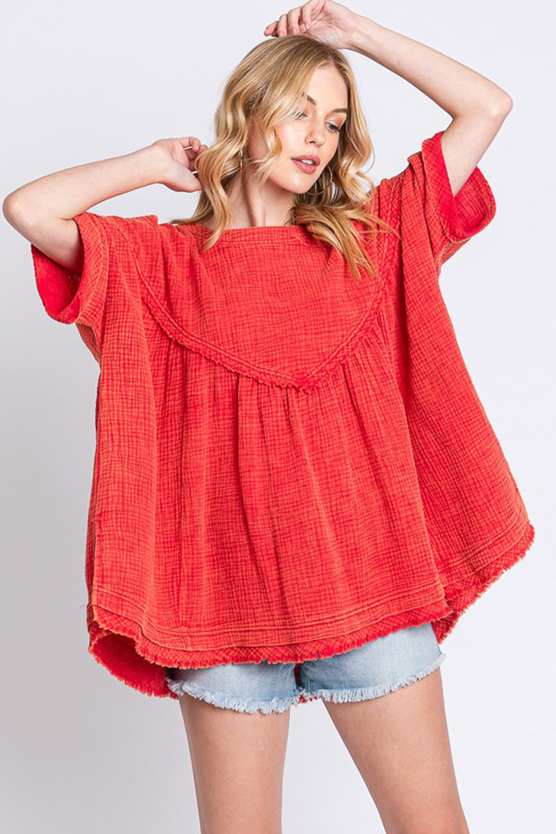 Mineral Wash Oversized Top