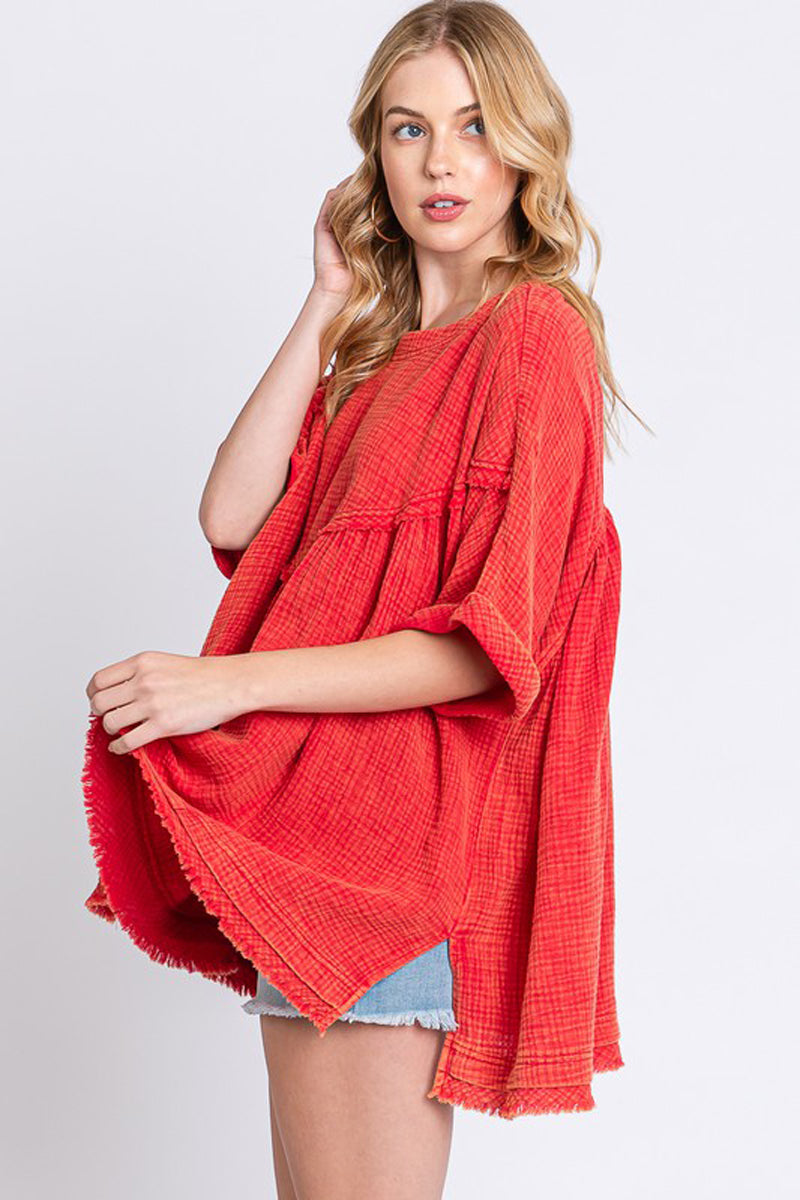 Mineral Wash Oversized Top