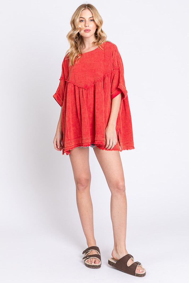 Mineral Wash Oversized Top