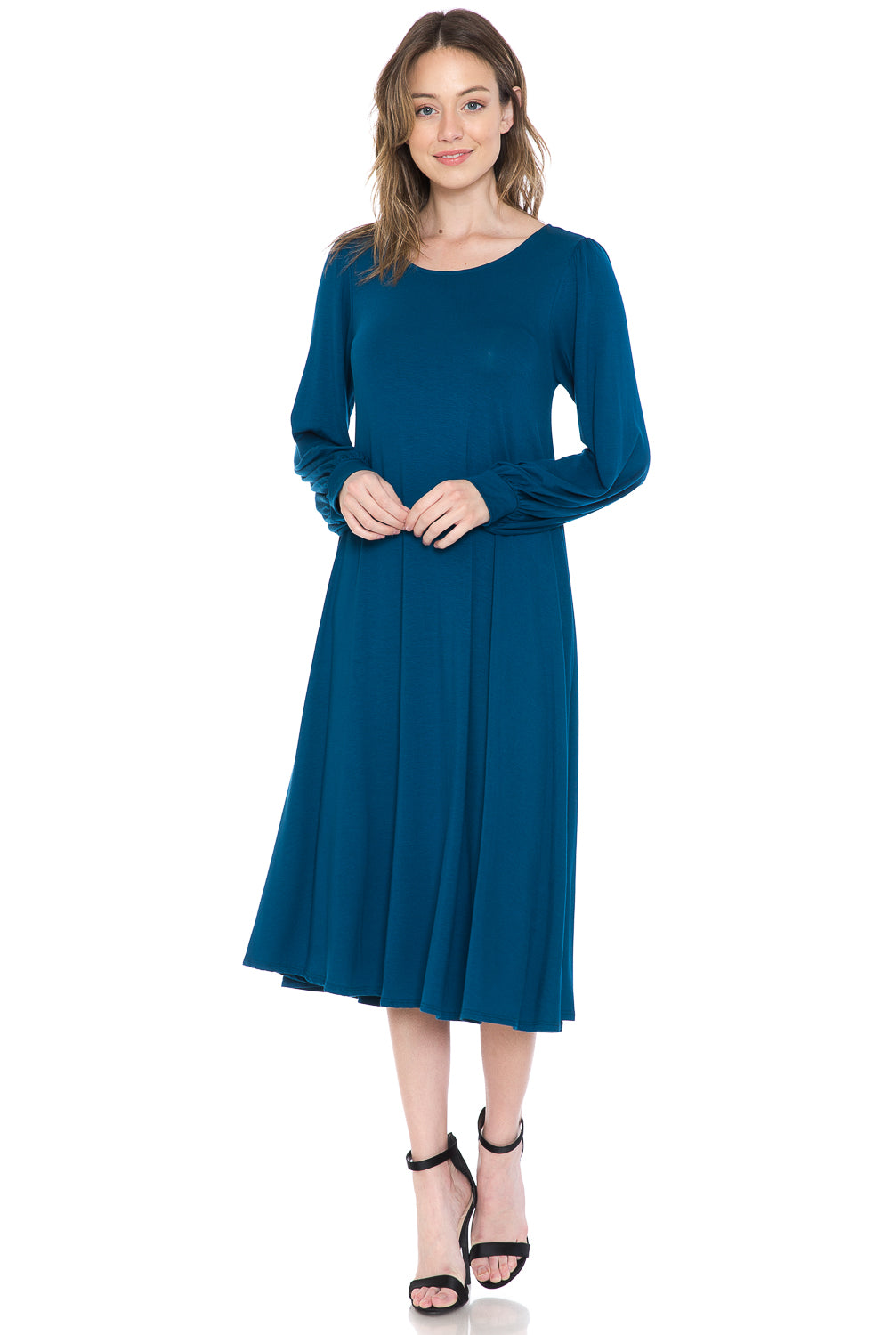 Bishop Sleeve Midi Dress