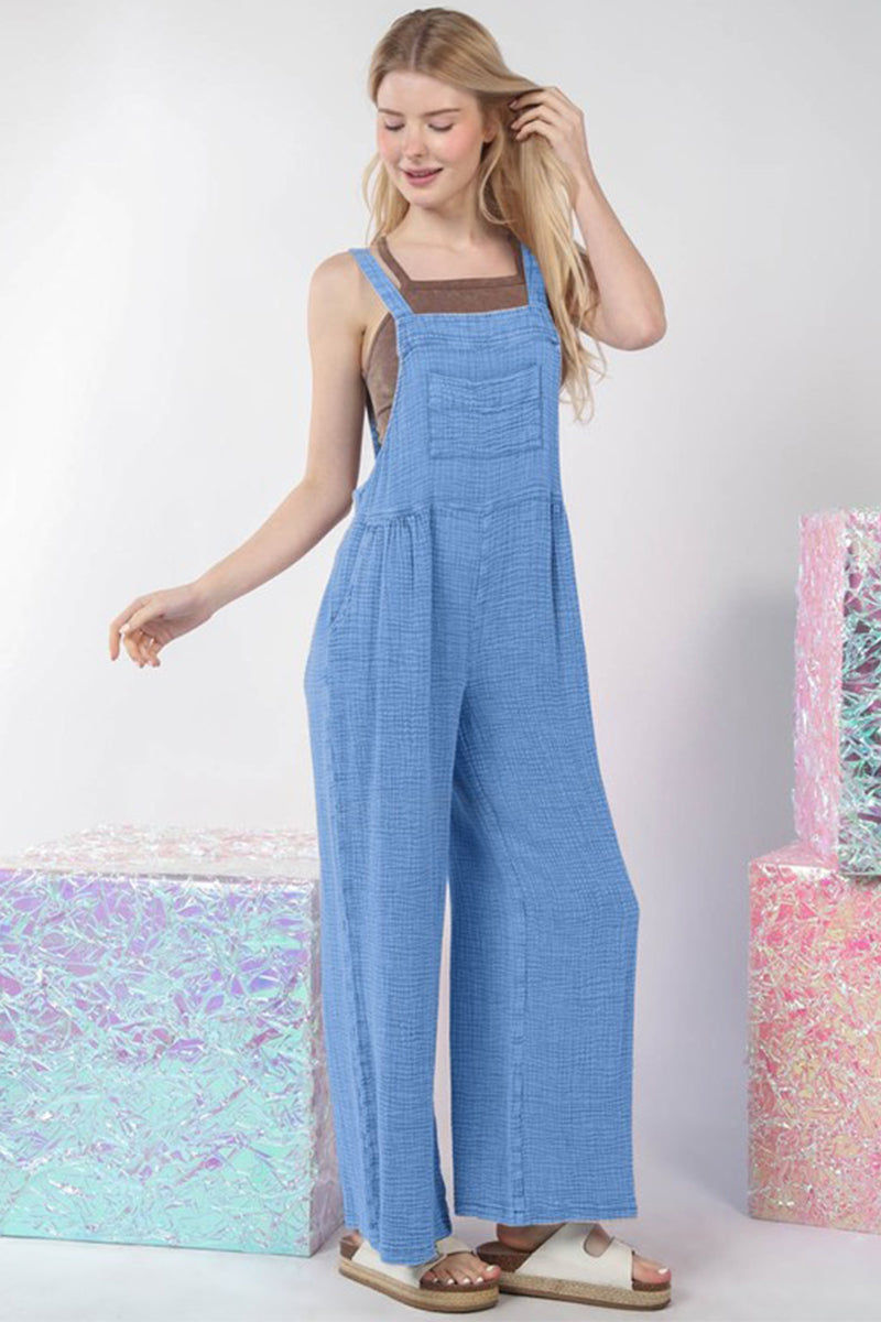 Washed Gauze Casual Jumpsuit