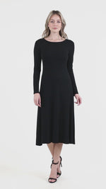 Long Sleeve A-Line Midi Dress