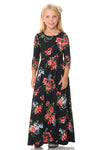 Fit and Flare Maxi Floral Dress
