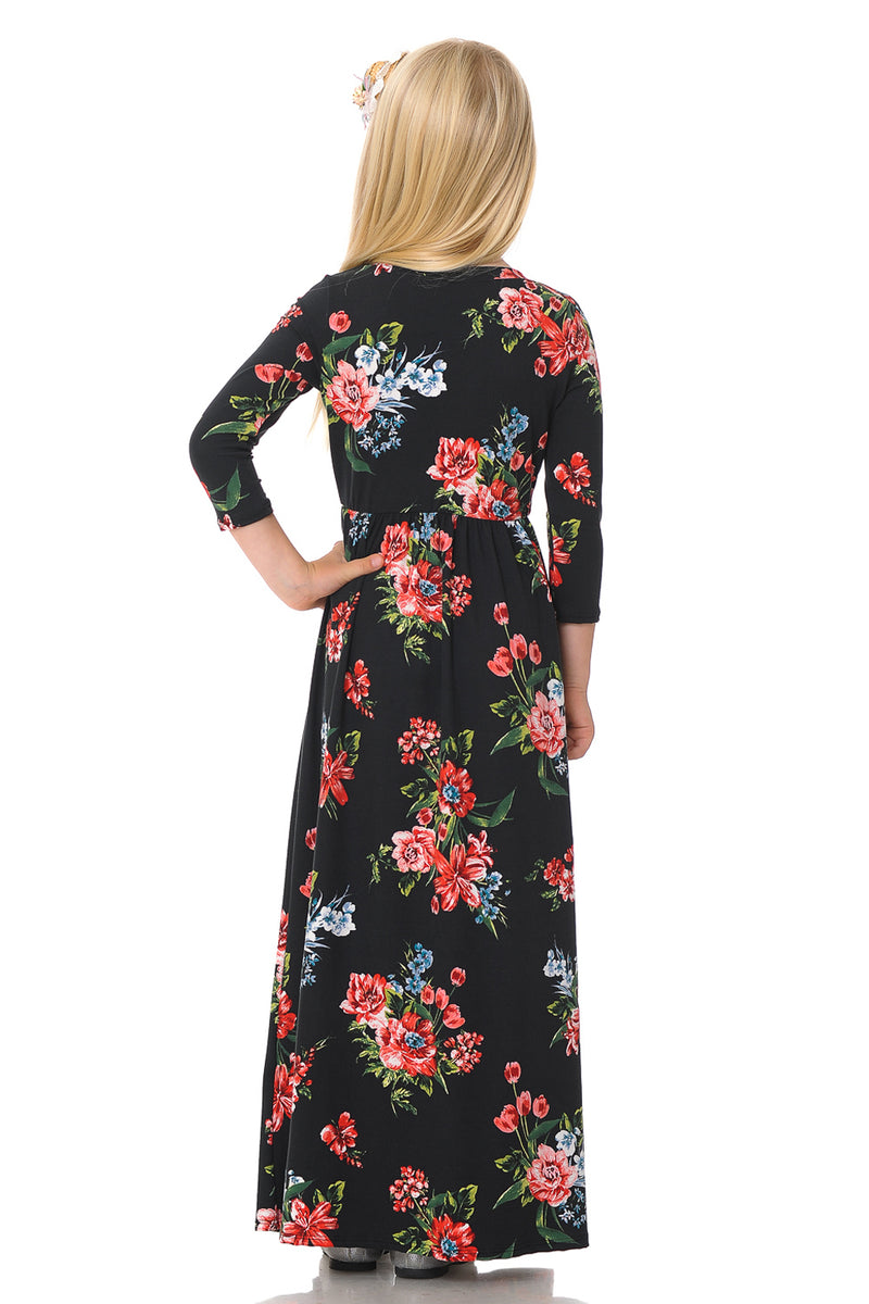 Fit and Flare Maxi Floral Dress