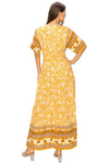 V-Neck Short Sleeve Floral Maxi Dress