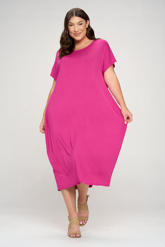 Cocoon Maxi Dress with Dolman Sleeves