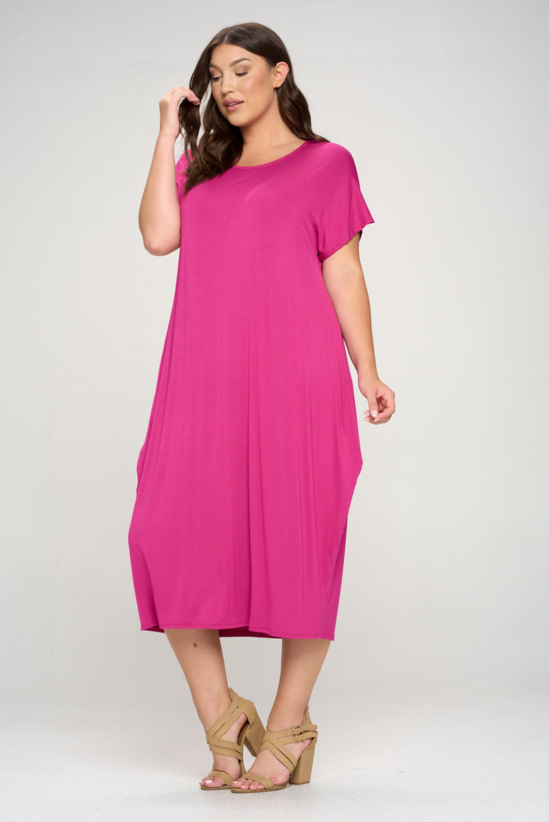 Cocoon Maxi Dress with Dolman Sleeves
