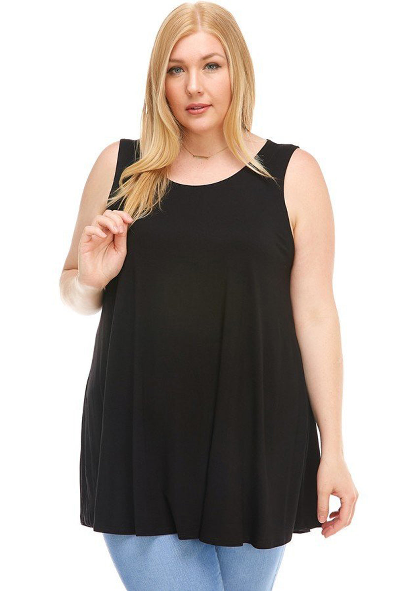Sleeveless A-Line Tunic Plus Size