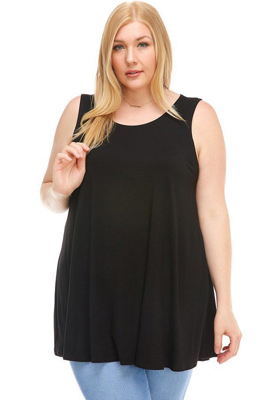 Sleeveless A-Line Tunic Plus Size