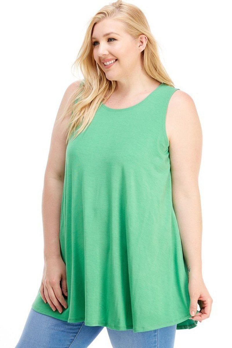 Sleeveless A-Line Tunic Plus Size
