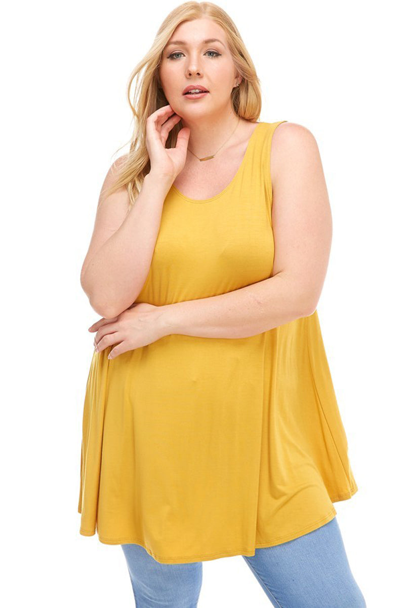 Sleeveless A-Line Tunic Plus Size