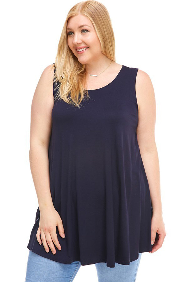 Sleeveless A-Line Tunic Plus Size