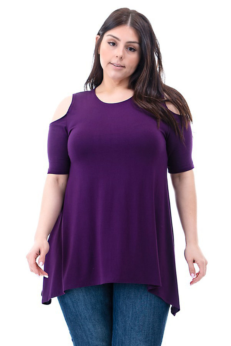 Cold Shoulder Tunic Plus Size
