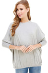 Dolman Sleeve Top with Elastic Hem